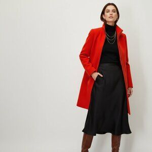 Lodge coat in Italian Stadium-cloth Wool in Vibrant Flame